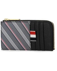 Thom Browne - Accessoires ,Grijs ,Stijlvolle Leren Portemonnee Voor Mannen - Lyst