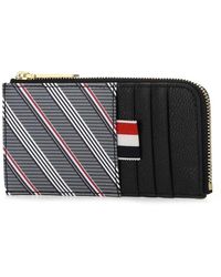 Thom Browne - Accessoires ,Grijs ,Stijlvolle Leren Portemonnee Voor Mannen - Lyst