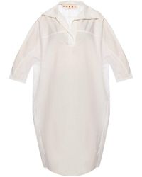 Marni Band Collar Dress - Wit