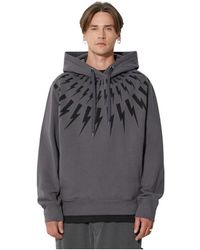 Neil Barrett - Fairisle Thunderbolt Hoodie - Lyst