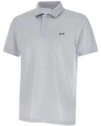 Sun 68 - Tops ,Wit ,Katoen Print Under Collar Polo Shirt - Lyst