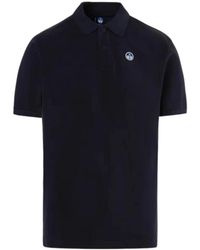 North Sails - Tops ,Blauw ,Katoen Polo Van Biologisch Katoen Met Viltlogo - Lyst