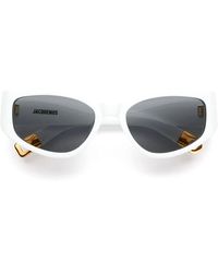 Jacquemus - Weiße schmetterling sonnenbrille mit grauer linse - Lyst