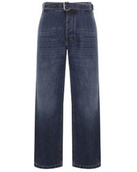 Bottega Veneta - Jeans a gamba larga in denim con cintura rimovibile - Lyst
