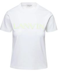 Lanvin - Magliette bianca con logo classico - Lyst