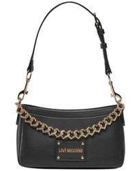 Love Moschino - Schwarze Handtasche Mit Kettenverzierung - Lyst