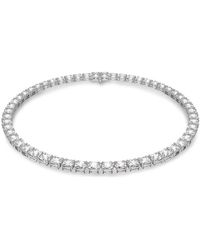 Swarovski - Accessoires ,Grijs ,Ketting Millenia Tennis Square Wit Gerhodineerd 5599153 - Lyst