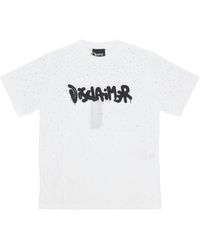 DISCLAIMER - Tops ,Wit ,Katoen Witte Strass Tee Met Korte Mouwen - Lyst