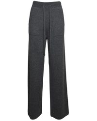 Max Mara - Broeken ,Grijs ,Kasjmier Wijde Broek Van Kasjmiergaren - Lyst