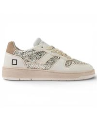 Date - Schoenen ,Wit ,Katoen Court 2.0 Glitter - Lyst