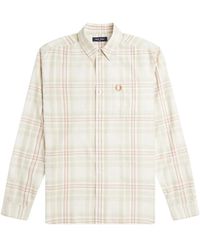 Fred Perry - Overhemden ,Veelkleurig ,Katoen Geruit Tartan Shirt Met Lange Mouwen - Lyst
