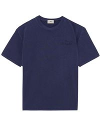 Autry - Tops ,Blauw ,Katoen Logo Patch Katoen T-Shirt - Lyst