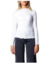 ONLY - Truien & Vesten ,Wit ,Polyester Stijlvol Wit Coltrui Sweater - Lyst