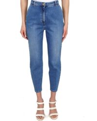 Elisabetta Franchi - High Waist Jeans mit amerikanischen Taschen - Lyst