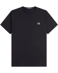 Fred Perry - Tops ,Zwart ,T-Shirts - Lyst