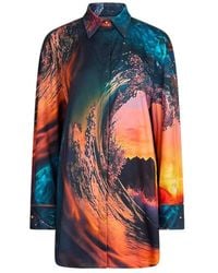 Roberto Cavalli - Kleedjes ,Veelkleurig ,Itaca Print Jurk - Lyst