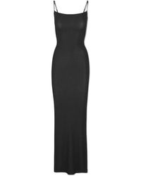 Skims - Kleedjes ,Zwart ,Soft Lounge Lange Slipjurk - Lyst
