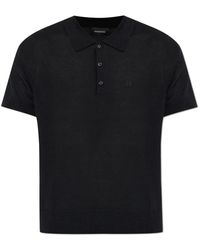 DSquared² - Truien & Vesten ,Zwart ,Wol Wollen Poloshirt Met Geborduurd Logo - Lyst