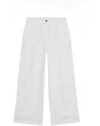 Oltre - Weite leinenhose - Lyst
