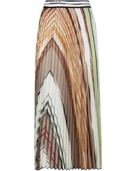 Missoni - Flame Space Dye Stripe Geplooide Midi Rok - Lyst