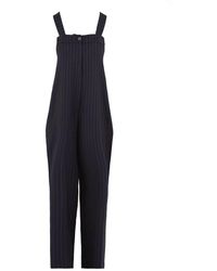 SOLOTRE - Jumpsuits & Playsuits ,Zwart ,Salopette Jurk Voor - Lyst