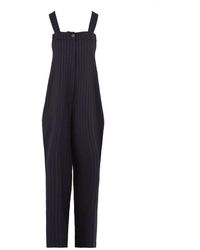SOLOTRE - Jumpsuits & Playsuits ,Zwart ,Salopette Jurk Voor - Lyst