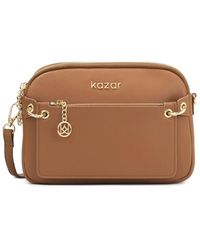 Kazar - Hellbraune Ledertasche Mit Riemen - Lyst