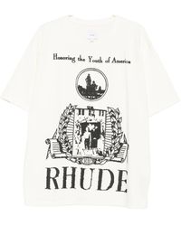 Rhude - Weißes Grafikdruck Rundhals T-Shirt - Lyst