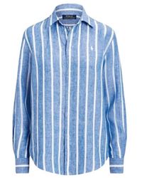 Polo Ralph Lauren - Camicia casual in lino con logo ricamato - Lyst