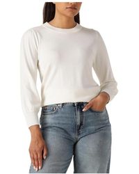 Minus - Truien & Vesten ,Wit ,Gebroken Witte Gebreide T-Shirts - Lyst