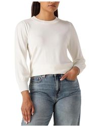 Minus - Gebroken Witte Gebreide T-Shirts - Lyst