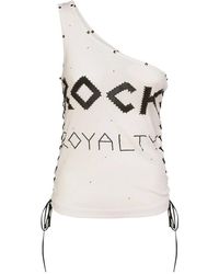 Stella McCartney - Tops ,Wit ,Katoen Rock Royalty One-Shoulder T-Shirt - Lyst