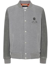 Philipp Plein - Jassen ,Grijs ,Wol College Bomber Jacket Ls Plein Club - Lyst