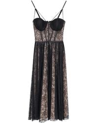 Elisabetta Franchi - Corset Lace Midi Dress - Lyst