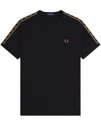 Fred Perry - Tops ,Zwart ,Katoen Ringer T-Shirt M4613 S77 - Lyst