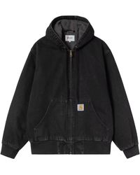 Carhartt - Hoodies & Sweatvesten ,Zwart ,Katoen Og Active Jacket - Lyst