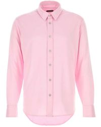Tom Ford - Overhemden ,Roze ,Katoen Silk Cotton Blend Shirt - Lyst