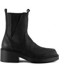 Vic Matié - Schwarze Leder-Stiefeletten Mit Reißverschluss - Lyst