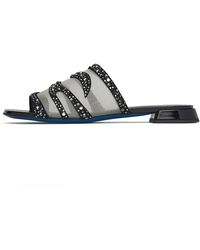 Loriblu - Schoenen ,Veelkleurig ,Leer Patent And Suede Mule With Mesh And Crystals - Lyst