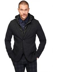 Mason's - Jassen ,Blauw ,Katoen 2-In-1 Blazer Met Afneembare Capuchon - Lyst
