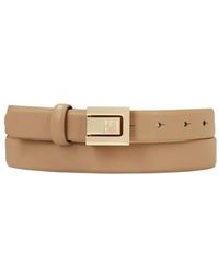 Kazar - Accessoires ,Bruin ,Leer Lichtbruine Riem Met Vierkante Volledige Gesp - Lyst