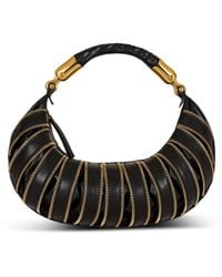 Balmain - Mittelgroße Tasche Ebene Mit Reißverschlüssen Aus Kalbsleder - Lyst