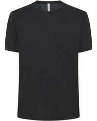 Sun 68 - Tops ,Zwart ,Katoen Klassiek T-Shirt - Lyst