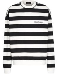 Dolce & Gabbana - Gestreiftes Sweatshirt mit Rundhalsausschnitt - Lyst