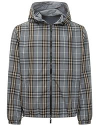 Burberry - Reversible Check Hooded Jacket - Lyst