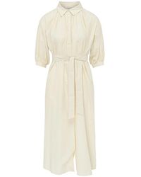 Weekend by Maxmara - Kleedjes ,Wit ,Katoen Stijlvolle Catone Jurk - Lyst