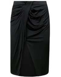 Tom Ford - Rokken ,Zwart ,Zwarte Mini Rok Met Overlap - Lyst