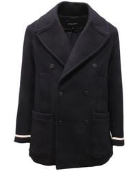 Armani - Jassen ,Zwart ,Leer Cappotto Doppiopetto Emporio Coat E - Lyst
