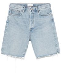 Agolde - Blauwe Knoopsluiting Raffelzoom Jeans - Lyst