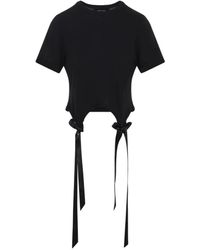 Simone Rocha - Tops ,Zwart ,Katoen Bow Tail Easy T-Shirt - Lyst